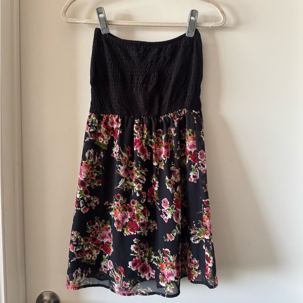 Wet Seal Floral Strapless Mini Dress